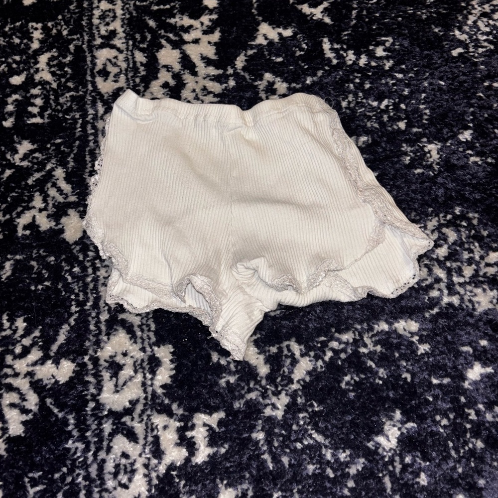 White Ruffled Shorts